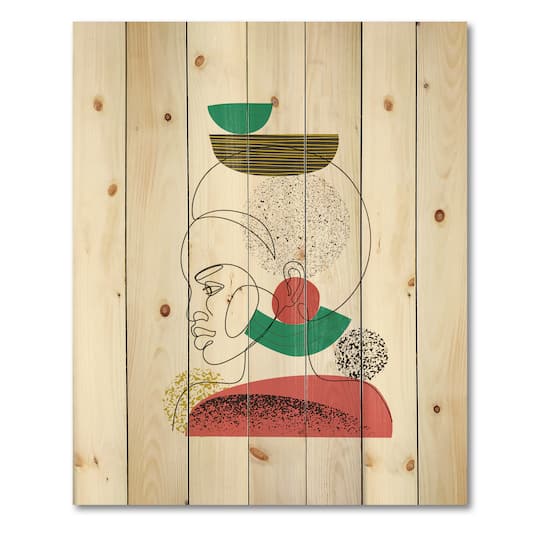 Designart - One Line Portrait of Afro American Women II